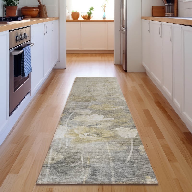 Premium Washable Super Soft Contemporary Floral Mayfield Rug - Beige - 2' 3" x 7' 6" - Runner