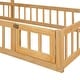 preview thumbnail 13 of 47, Twin Size Wooden Floor Bed with Fence Railings and Detachable Headboard, Kids Dress Up Rack, Playhouse Frame