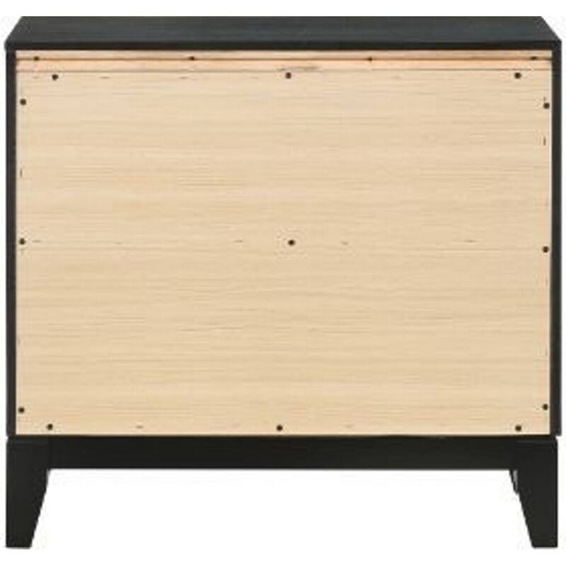 Black 2 Drawer 17 in. W Nightstand with Sturdy Hardware and Ample Storage