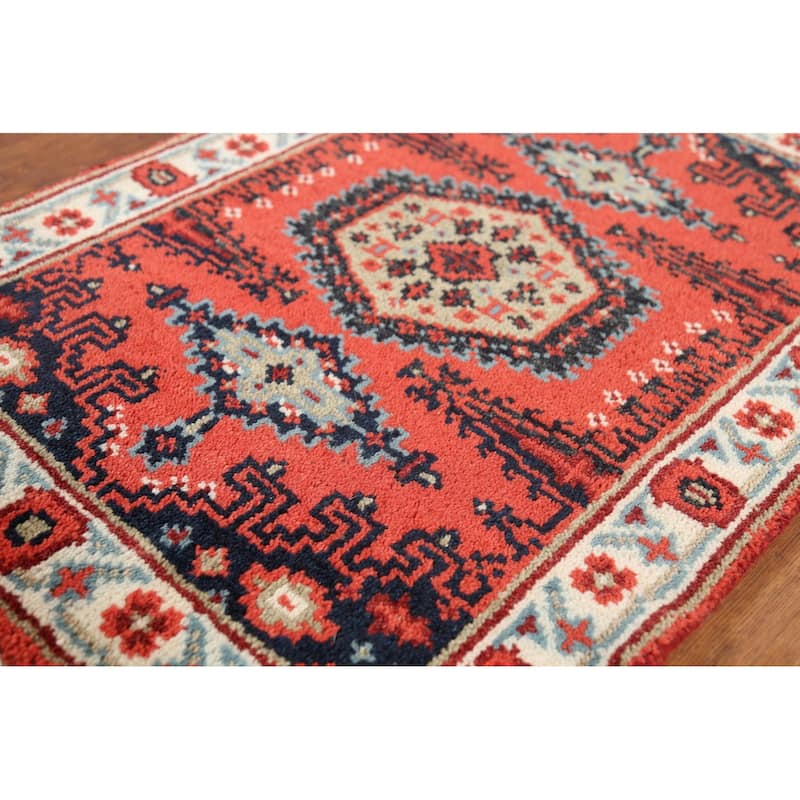 Viss Indian Accent Rug Handmade Wool Carpet - 2'0"x 3'0"