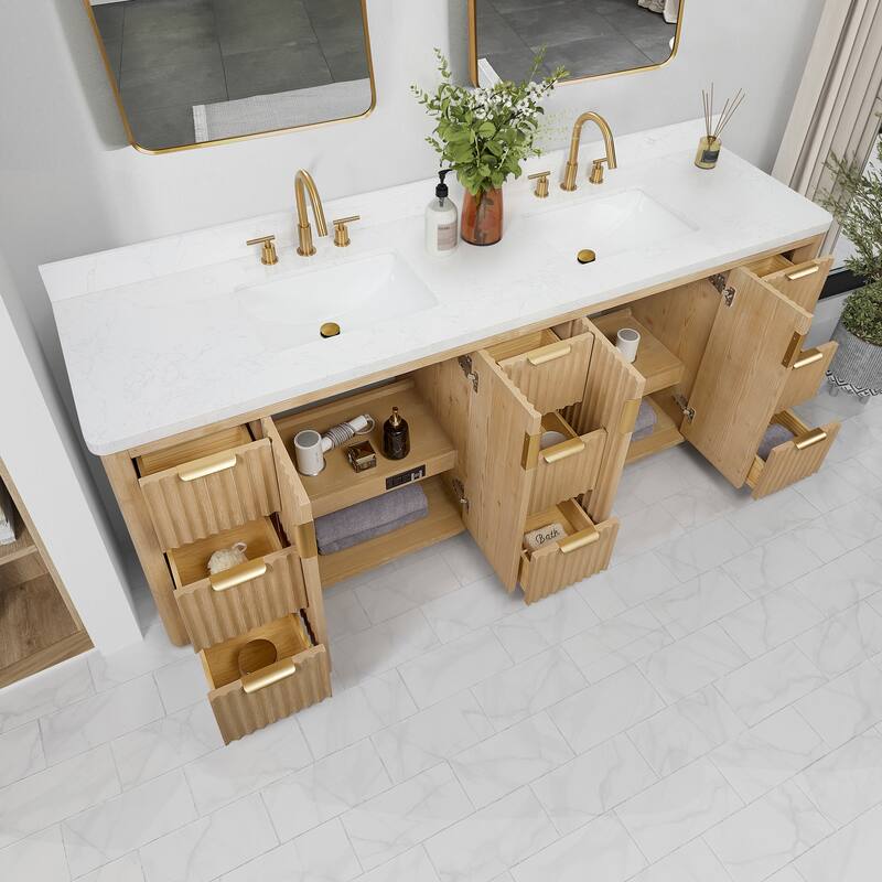 Cadiz Bath Vanity with Composite Stone Top and Mirror