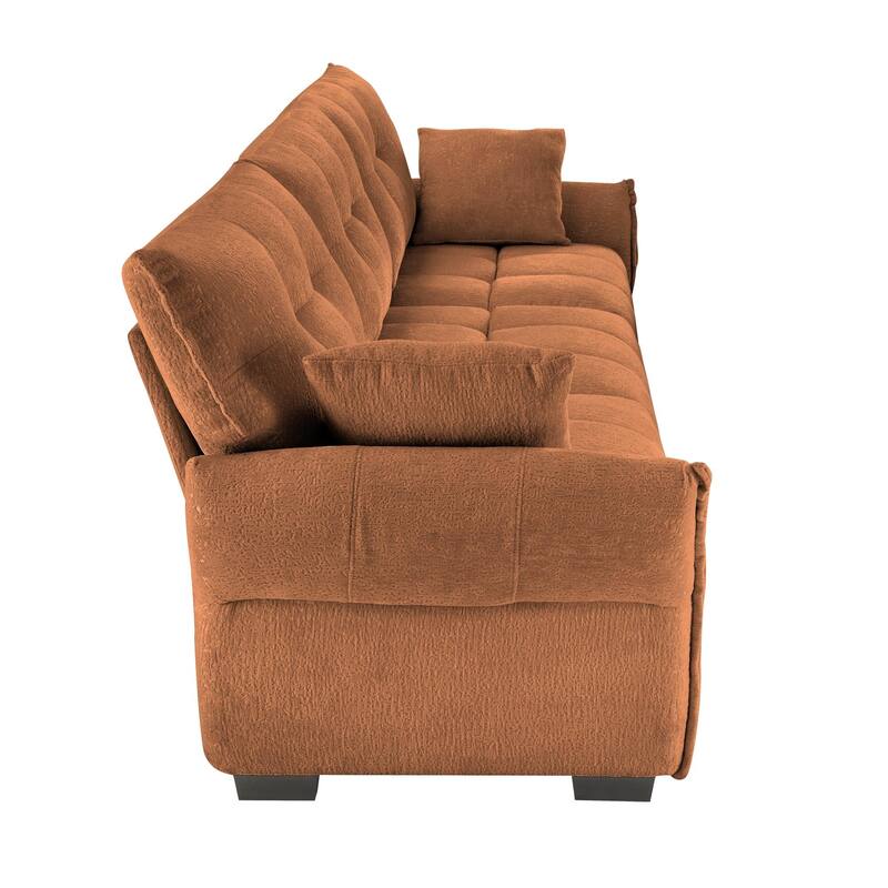 110.2" Chenille 4-Seat Sofa with Tufted Design & Sponge Cushions