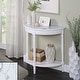 preview thumbnail 16 of 18, Convenience Concepts French Country Half-Round Entryway Table with Shelf White Faux Marble/White
