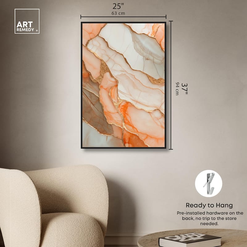 Peach Agate Flow Canvas by Art Remedy