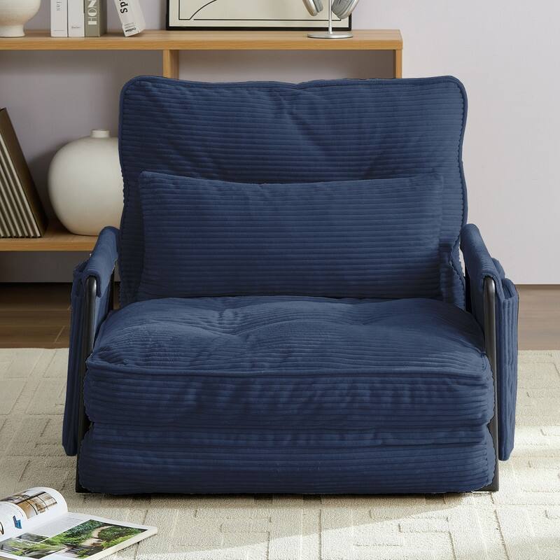Mixoy Muti-Functional Folding Futon Floor Sofa Bed,Single Lazy Sofa with Pillows,6 Position Adjustable Backrest