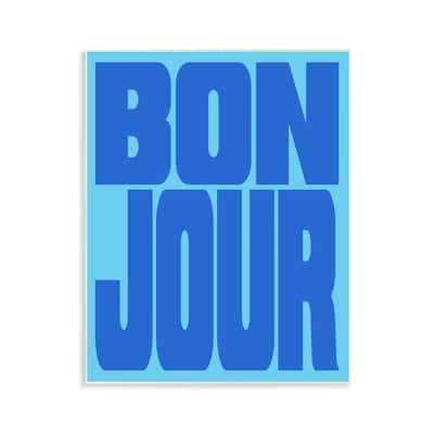 Stupell Bonjour Blue Tones Wall Plaque Art Design By House of Lulu