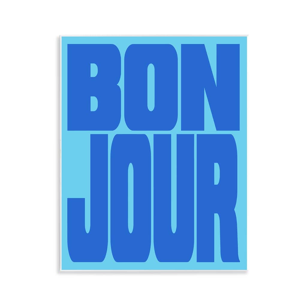 Stupell Bonjour Blue Tones Wall Plaque Art Design By House of Lulu