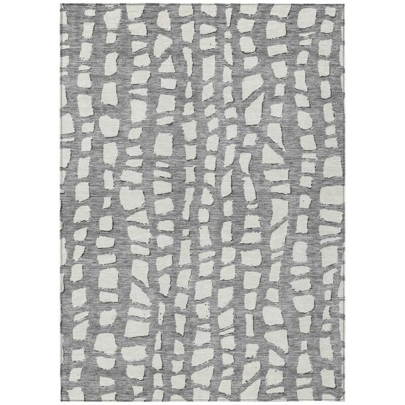HomeRoots Abstract Transitional Rectangle Outdoor Rug