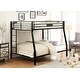 preview thumbnail 3 of 5, Durable Full XL/Queen Bunk Bed, Sandy Black Finish with Ladder