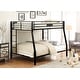 preview thumbnail 7 of 5, Stylish Full XL over Queen Bunk Bed with Sturdy Metal Frame, Slat System, Full-Length Guardrail, and Double Ladder, Black