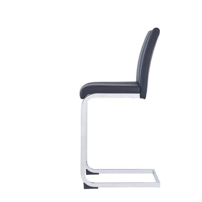 HomeRoots Set of Four 26" Gray And Silver Metal Low Back Counter Height Bar Chairs With Footrest