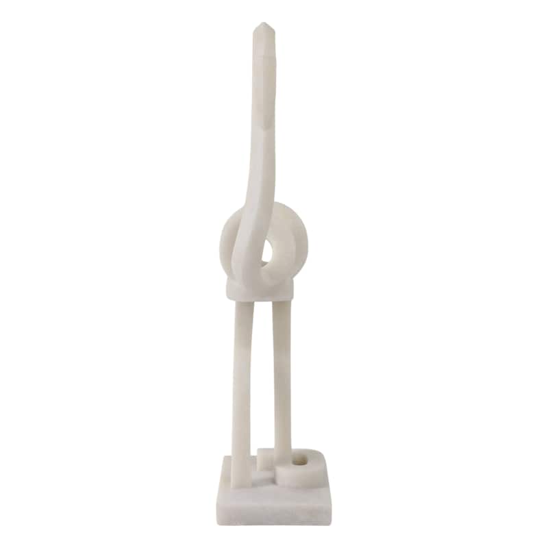 Resin Flamingo Sculpture Modern Abstract Figurine - 19" White - 9" x 4.5" x 18.75"