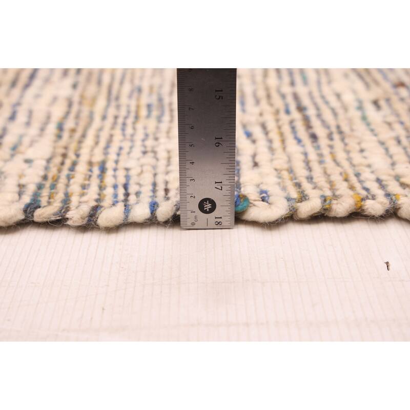 ECARPETGALLERY Braid weave Sienna Ivory Wool Kilim - 9'0 x 12'0