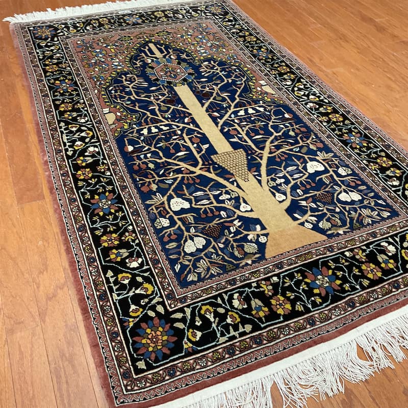 HERAT ORIENTAL Handmade Qum Wool Rug - 3'8" x 6'4"