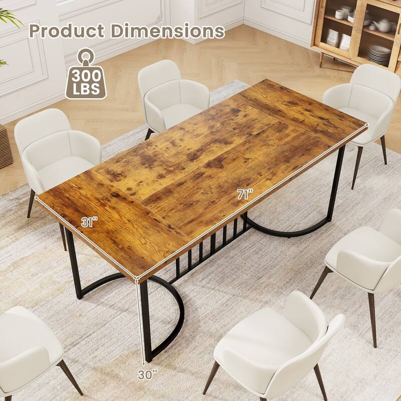 Gymax 71'' Large Dining Table for 6-8 People Rectangular Kitchen Table