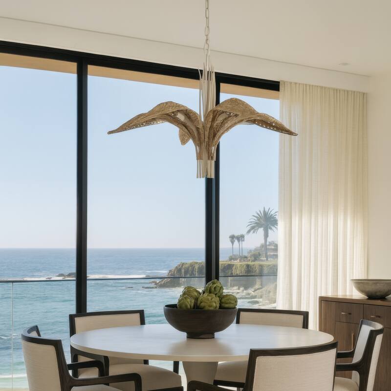 Varaluz Century Palm 6-Light Chandelier - Country White