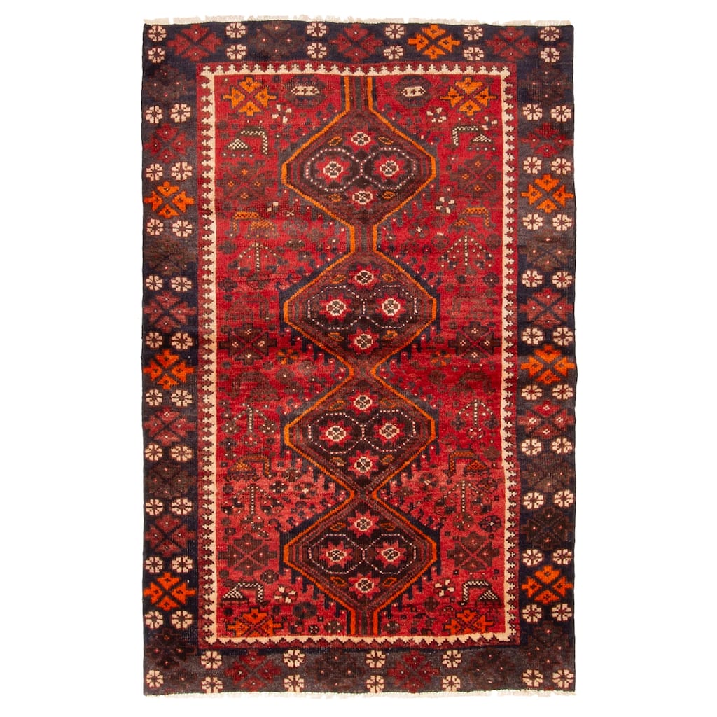 ECARPETGALLERY Hand-knotted Andelz Red Wool Rug - 3'9 x 5'10