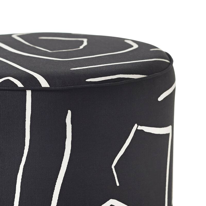 Renwil Artak Indoor Cotton Stool, Black