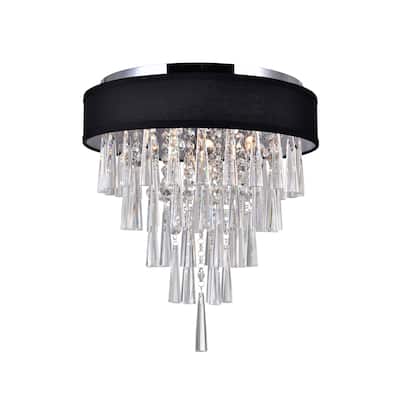 Franca 4 Light Drum Shade Flush Mount With Chrome Finish