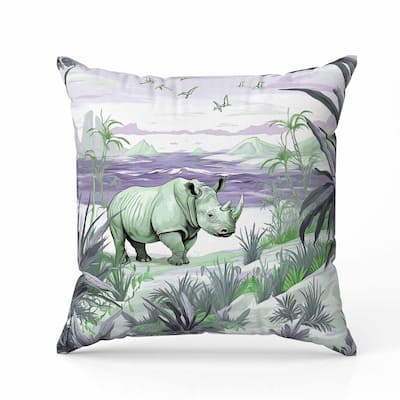 Coastal Rhino Faux Suede Reversible Throw Pillow Green and Purple