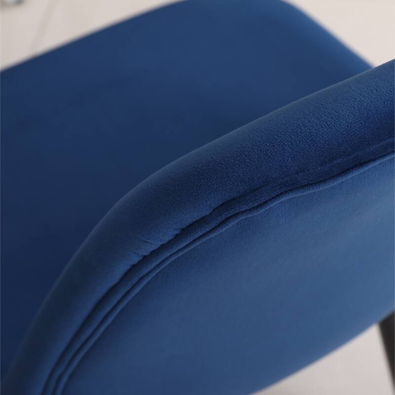 Mid-Century Fabric Dining Chairs with Velvet Seats and Metal Angled Legs, for Dining Rooms, Set of 4, Gray