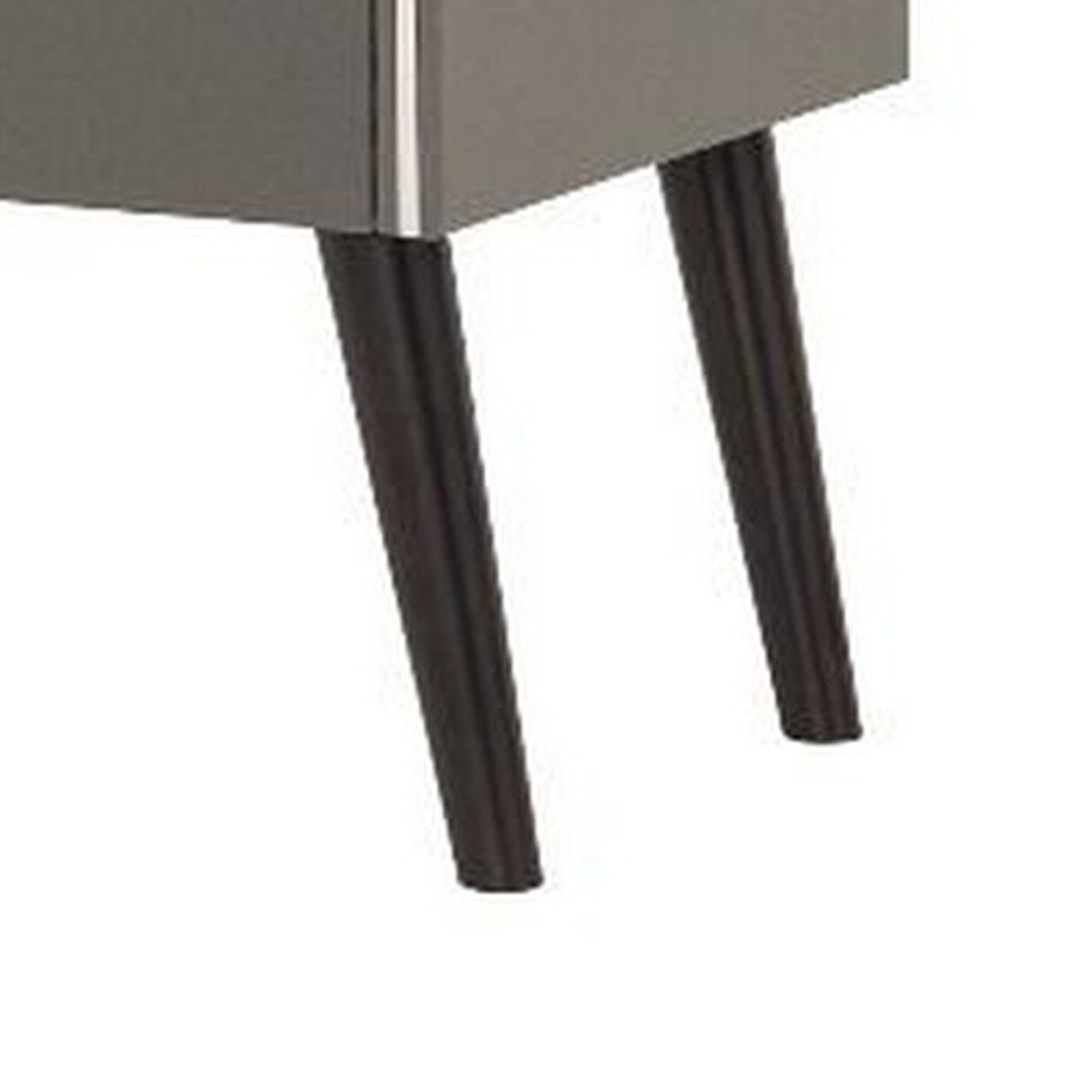 Shop Curved Edge 1 Drawer Nightstand With Chrome Trim Gray And Black On Sale Overstock 31858085
