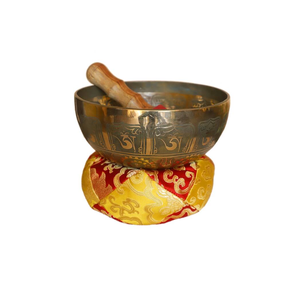 Cottage Handicraft ,Hand-made Singing Bowl, Medium with free Elephant Gift