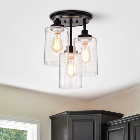 Harun Oil Rubbed Bronze 3-Light Semi-Flush Mount