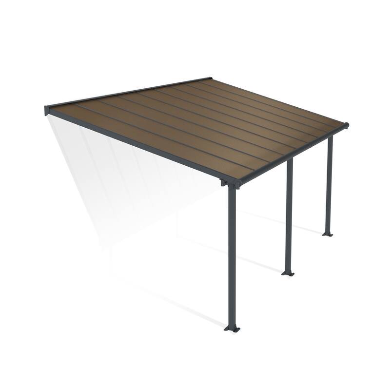 Olympia 10 ft. Gray/Bronze Aluminum Patio Cover