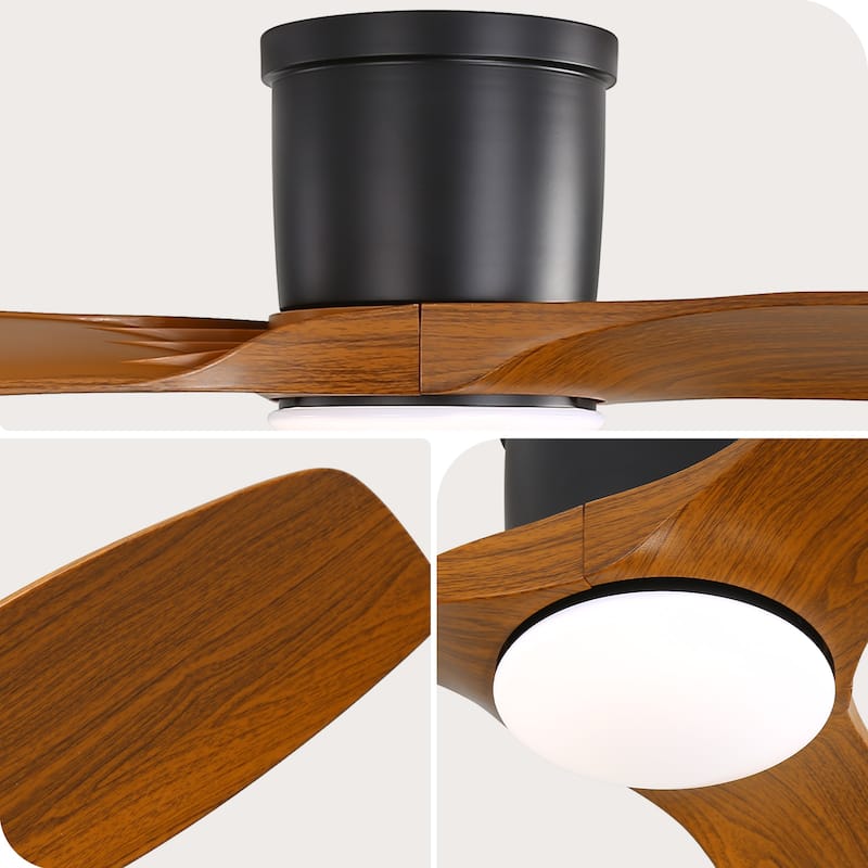 52 inch Smart Ceiling Fan with Light Remote 3 ABS Blades 18W Dimmable LED Reversible DC Motor