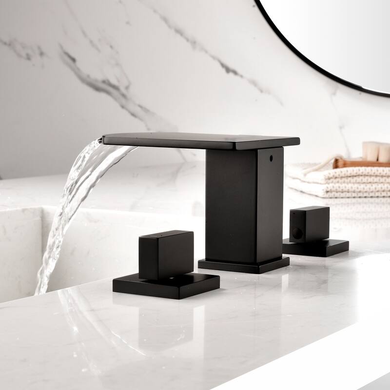 Widespread Double-Handle Waterfall Bathroom Faucet