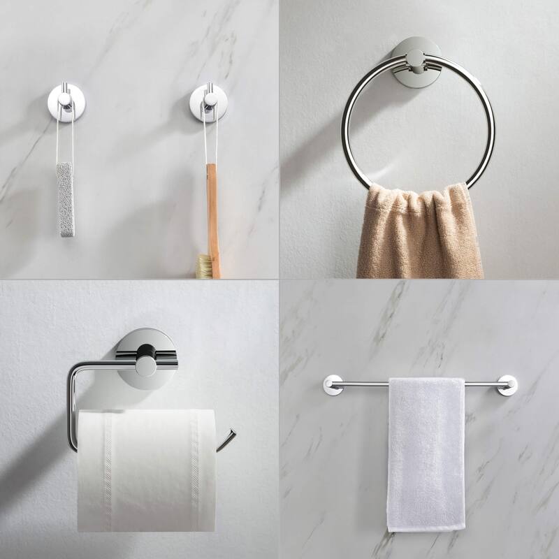 Circular 5-Piece Bathroom Hardware Set