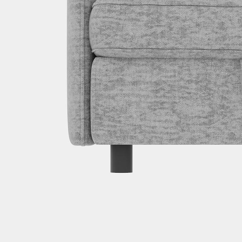 129" Chenille Sectional Sofa with Storage and Two Ottomans