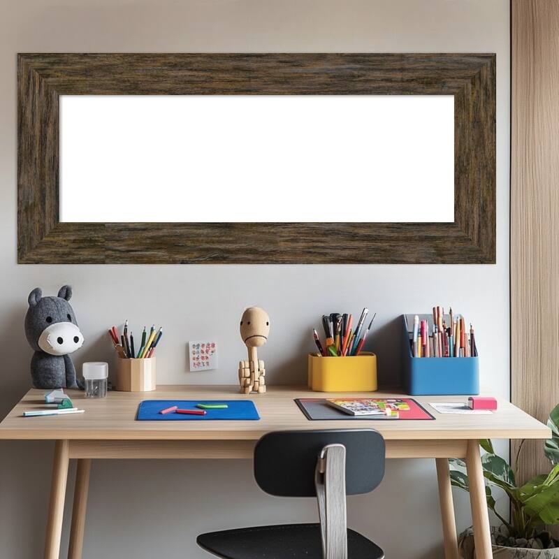 Amanti Art Fencepost Brown Framed Dry Erase Magnetic Board