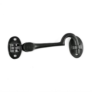 Iron Cabin Hook Eye Lock for Gate and Door 4 Inch Black