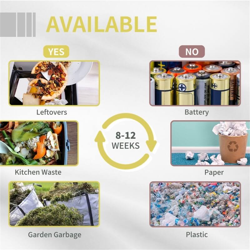 Two-Chamber Tumbling Compost Bin with 360 Rotation & Gloves - 28''L x 25.5''W x 37.75''H