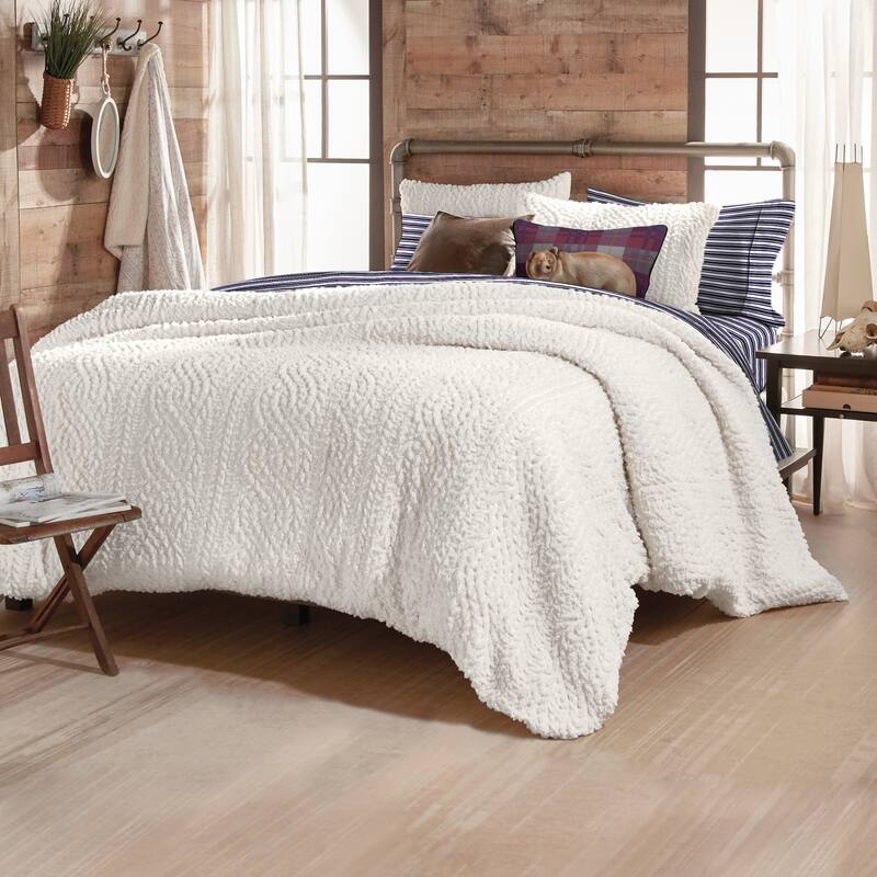 G.H. Bass & Co. Cable Knit Pinsonic Sherpa Comforter Set