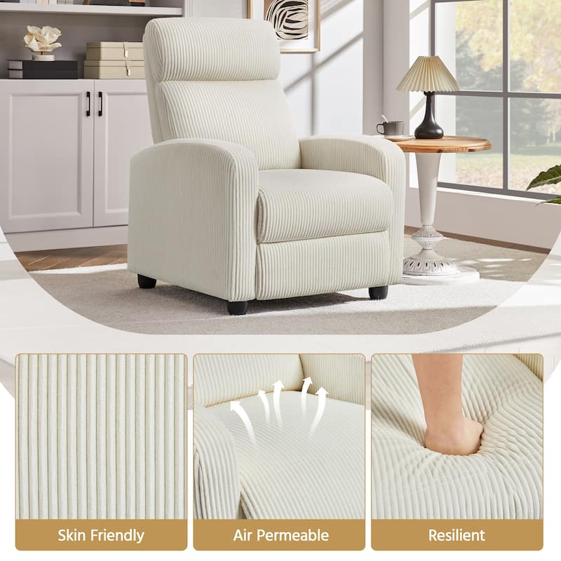 Yaheetech Adjustable Modern Upholstered Recliner Chair with Pocket Springs for Living Room