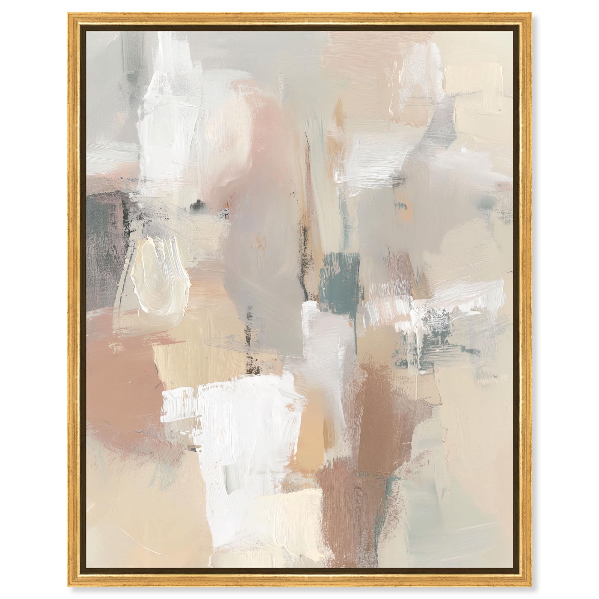 Neutral Hues I Neutral Wall Decor Framed Canvas Print by Art Remedy