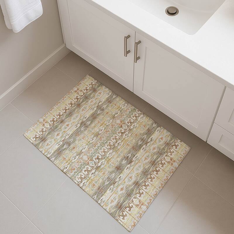 Machine Washable Indoor/ Outdoor Global Haswell Chantille Rug