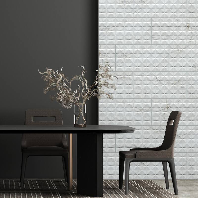 Ackland AKNPTLINCU12X24G-CA Linea - 12" x 24" Ceramic Wave Wall Tile -