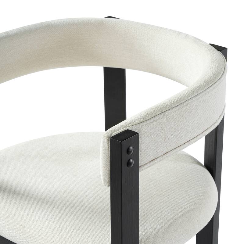 Christopher Knight Home - Julian Modern Upholstered Bar Stool Set with Curved Back and Solid Wood Frame for Dining Spaces