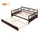 preview thumbnail 4 of 9, Versatile Full Size Wooden Daybed with Twin Size Trundle, Espresso