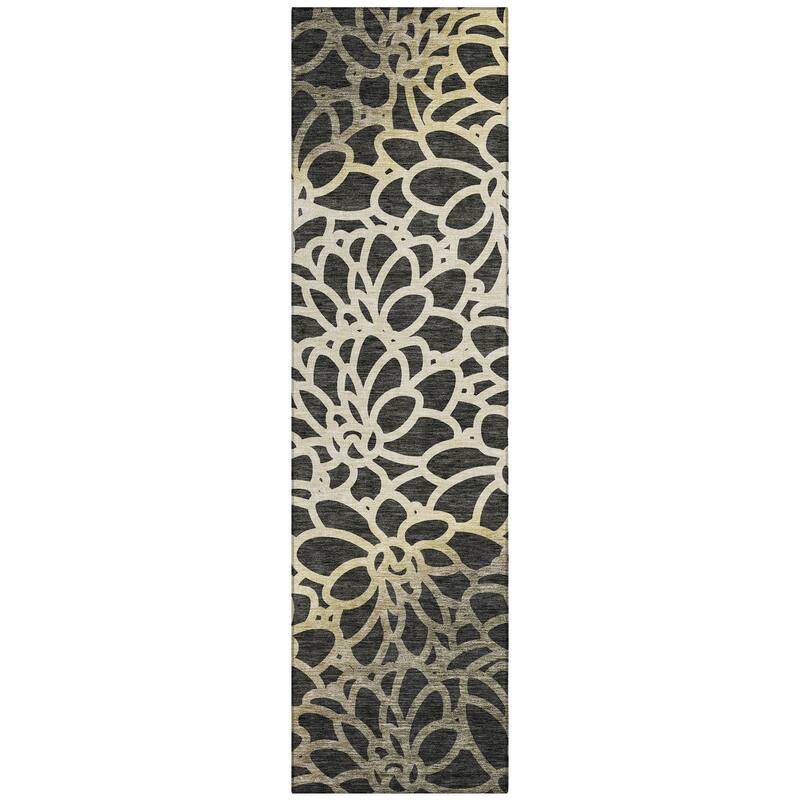Machine Washable Indoor/ Outdoor Floral Craze Chantille Rug