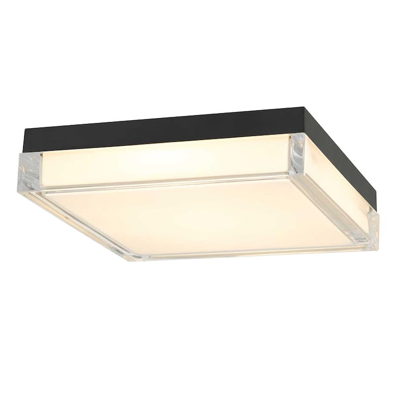 11 Inch Square Flush Mount Integrated LED Light Dimmable 3 Color Temperatures Acrylic Diffuser