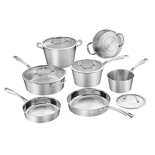 "Cuisinart 11Pc Conical Induction SS Set Conical Induction SS Set Cookware"