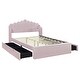 preview thumbnail 6 of 26, Full Upholstered Platform Bed with Four Drawers & USB Ports - Modern Comfort