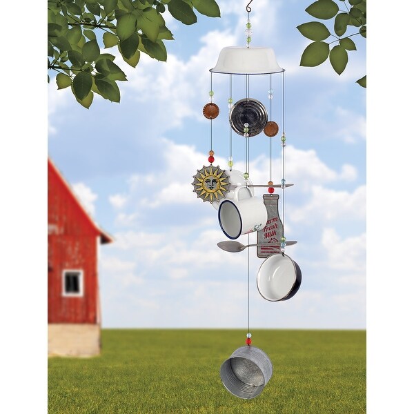 Handmade Chimes Tin Cow Bells Indoor Outdoor Patio Garden Decor Metal Craft 6" H 