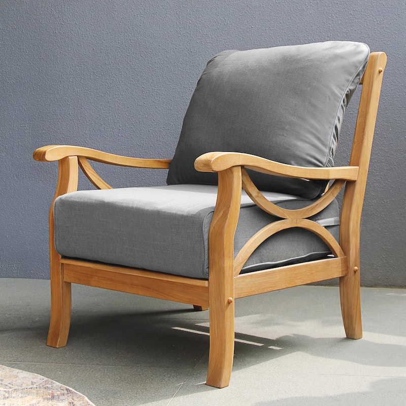 Cambridge Casual Lowell Teak Patio Club Chair with Cushion