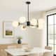 Option Black Finish with Opal Glass Shades